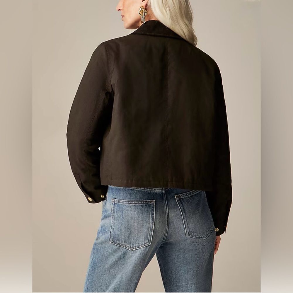 NWT J CREW Short Barn Jacket™ in English ripstop cotton in Mossy Brown - Picture 6 of 7